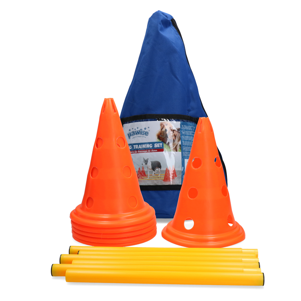 Pawise Dog Agility Training Set pionnen en stokken