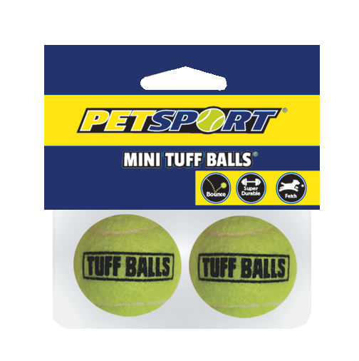 Petsport Tuff Balls tennisballen voor honden 3,8 cm 2-pack