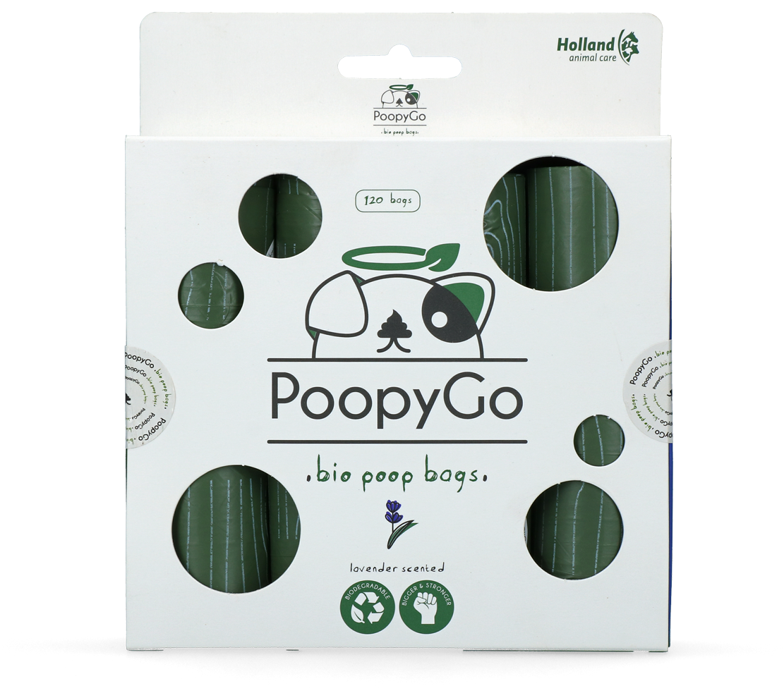 PoopyGo Eco friendly Kotbeutel Lavendelduft 120 Stück (8x15)