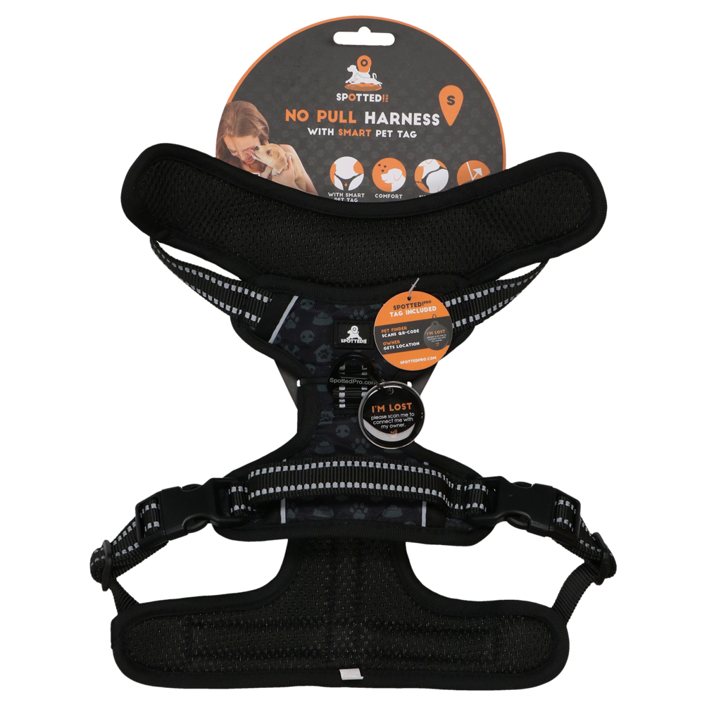 Spotted! Pro No Pull harnais pour chien Gris foncé S