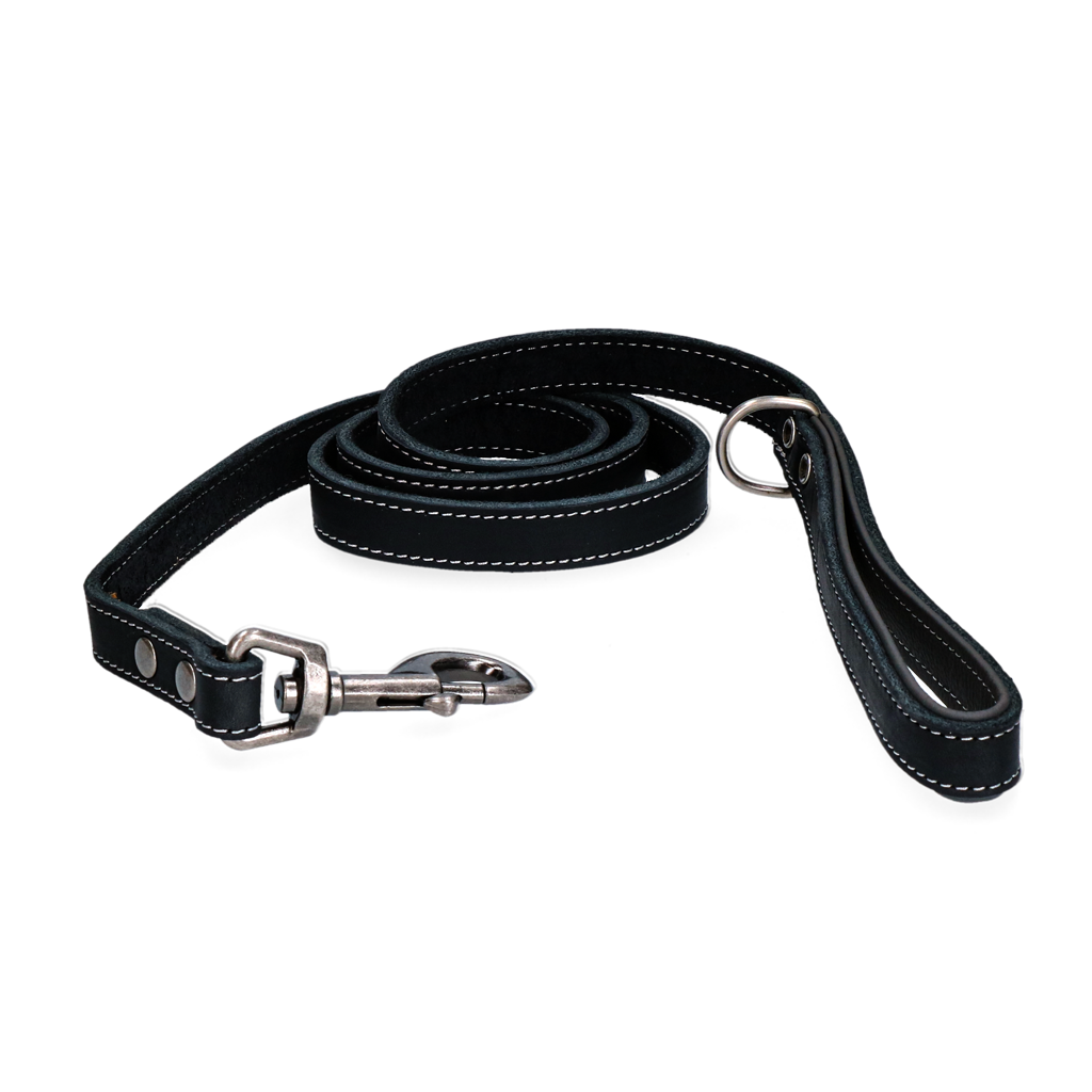 Spotted! Pro Lederleine für Hunde Schwarz 130 cm