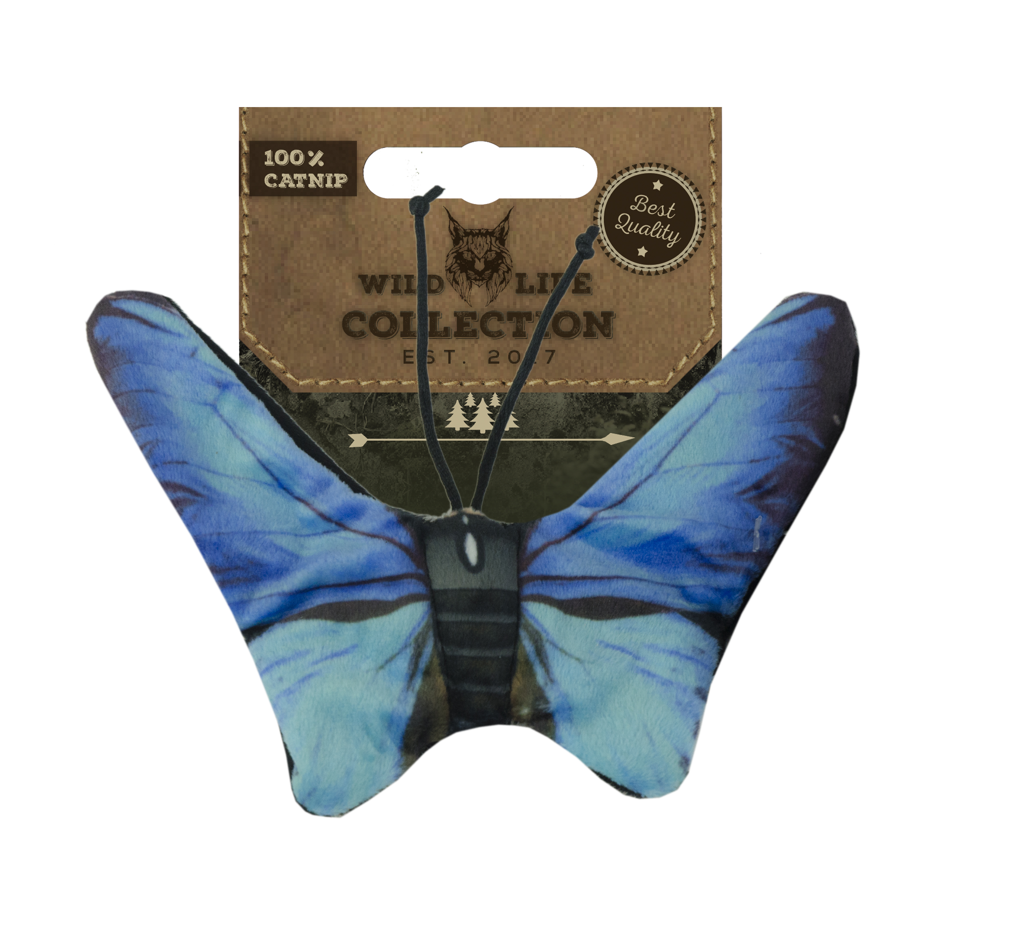 Wild Life Collection Cat Blauwe Vlinder kattenspeeltje met kattenkruid
