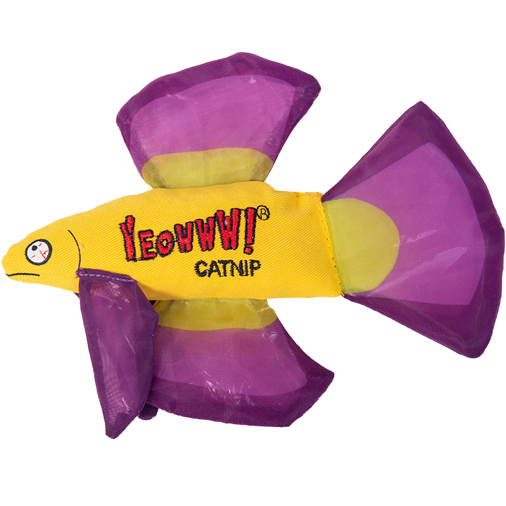 Yeowww! Mo Betta Fish Paars catnip kattenspeeltje 17 x 12 cm