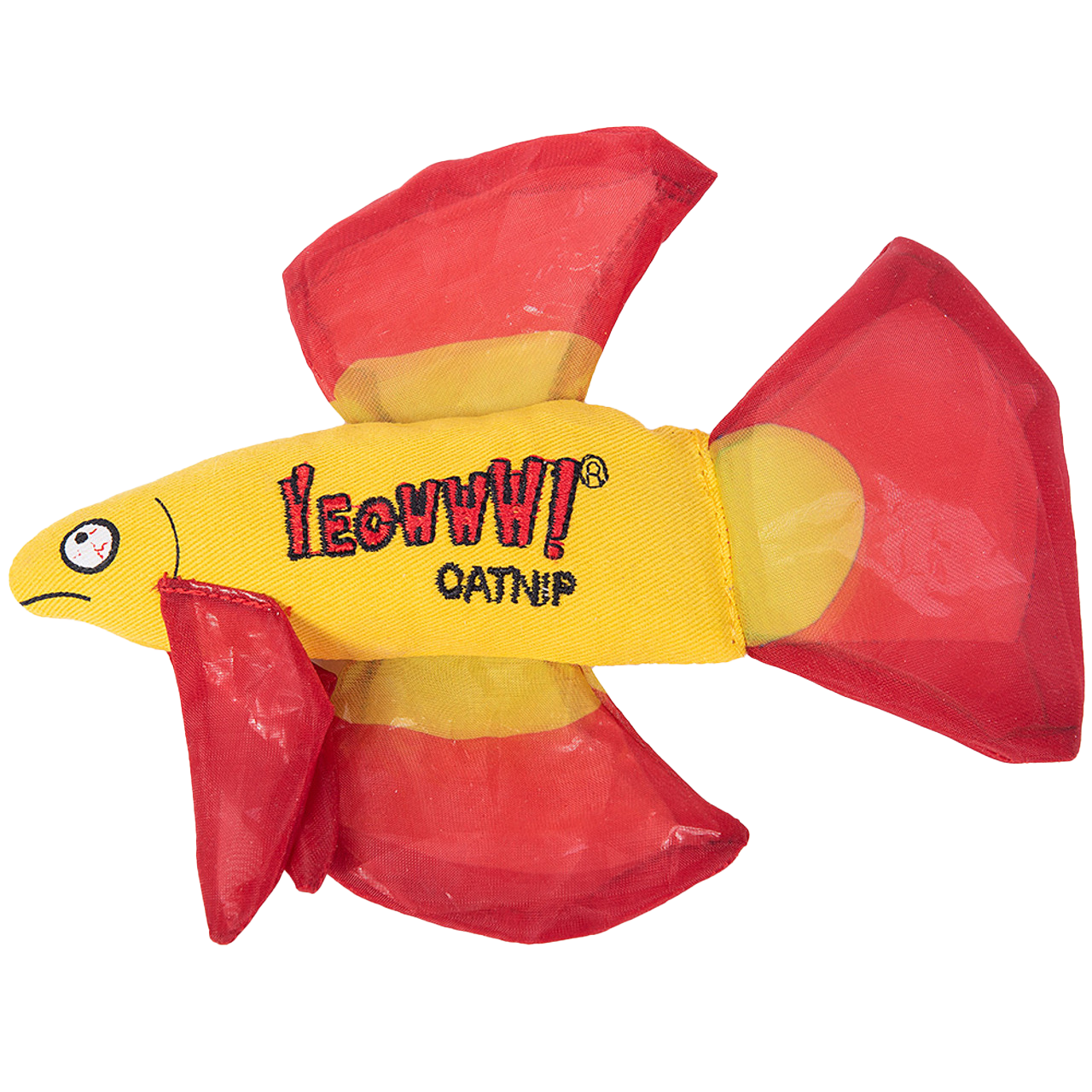 Yeowww! Mo Betta Fish Rouge jouet herbe à chats 17 x 12 cm