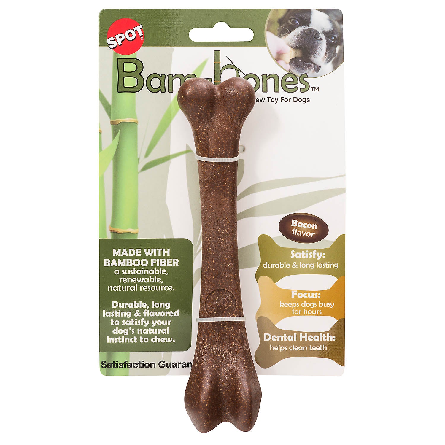 Bam-Bones Kauwbot kauwspeelgoed PP-bamboevezel bacon M (17,5x3,5x3,5 cm)