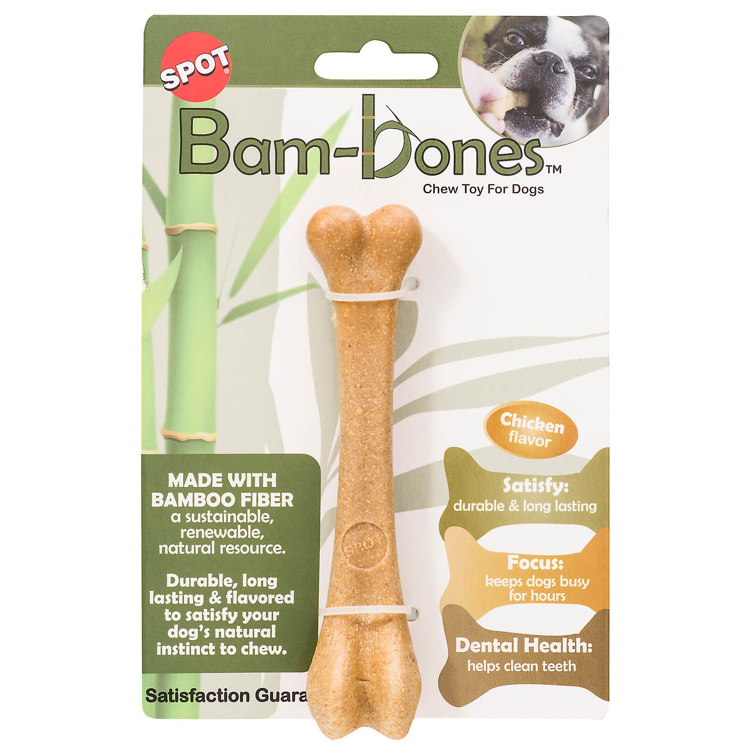 Bam-Bones Kauwbot kauwspeelgoed PP-bamboevezel M (17,5x3,5x3,5 cm)