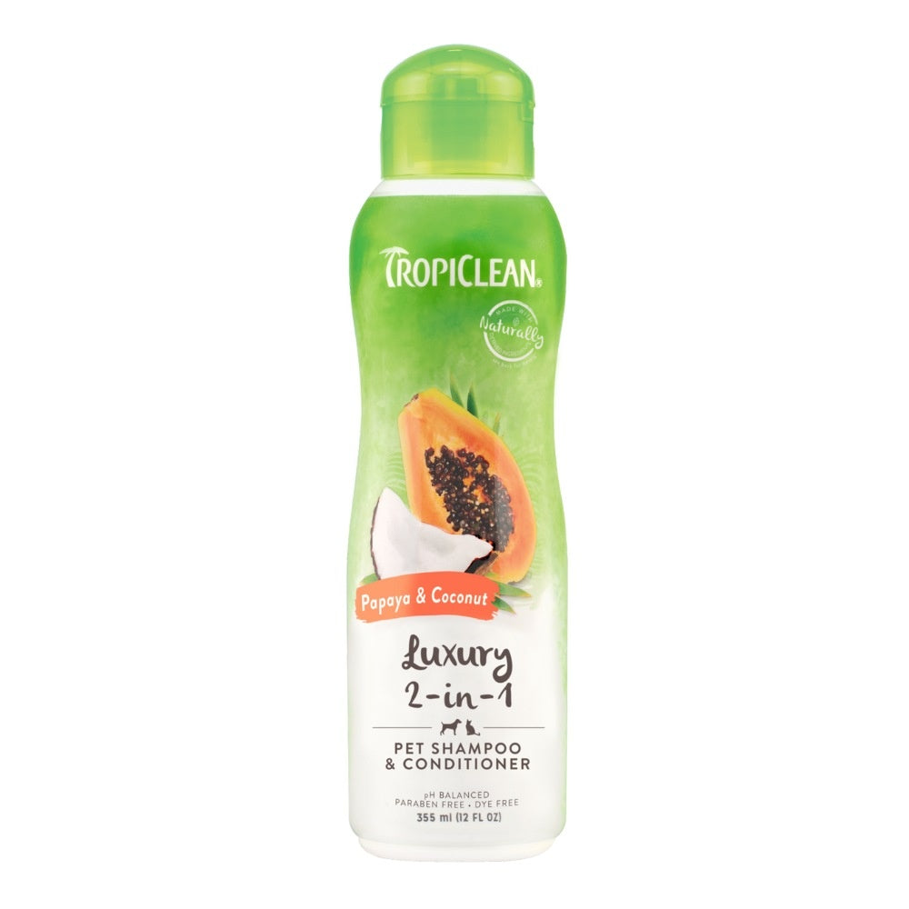 TropiClean Papaja & Kokosnoot shampoo & conditioner 355 ml
