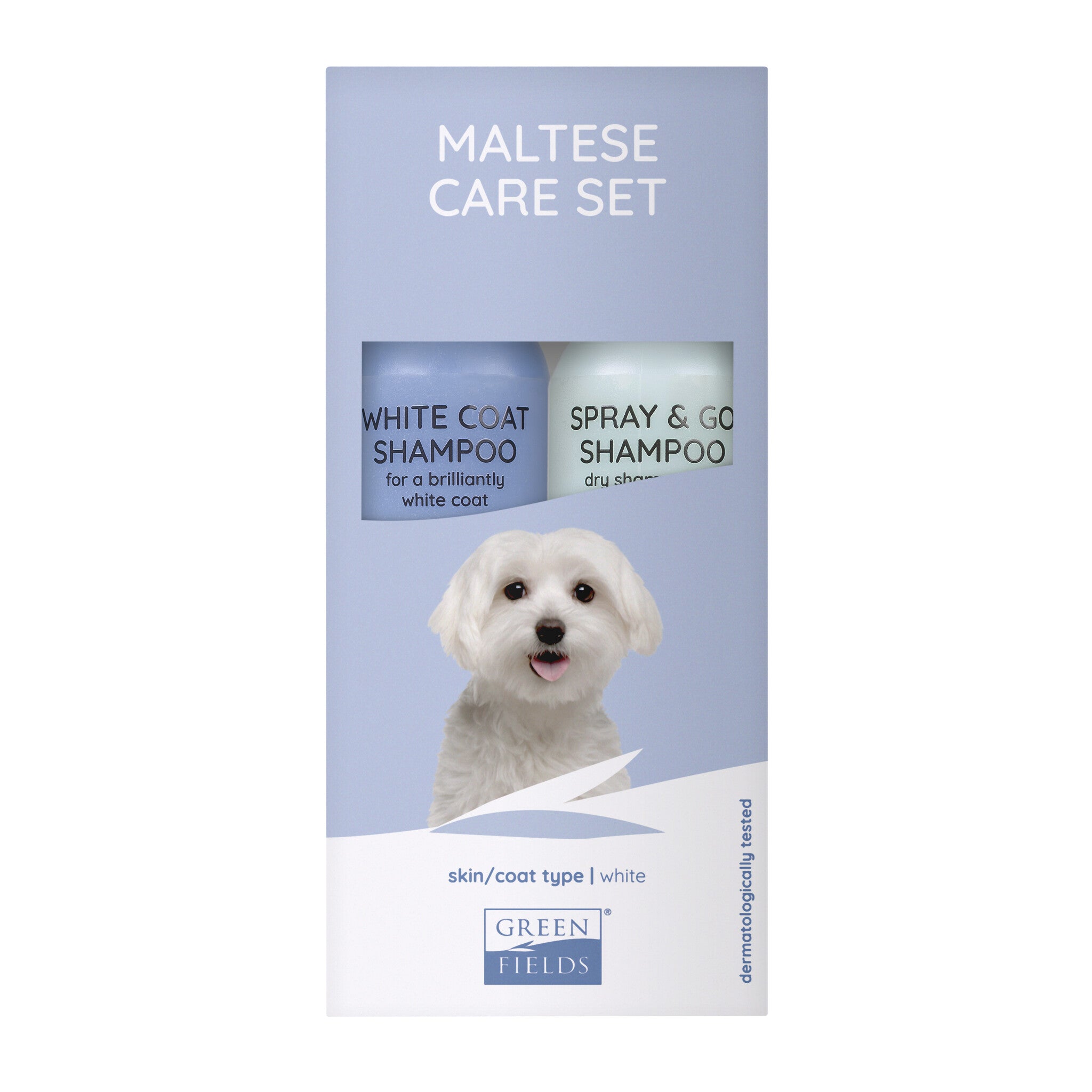 Greenfields White Coat shampoo & Spray & Go droogshampoo set 2 x 270 ml