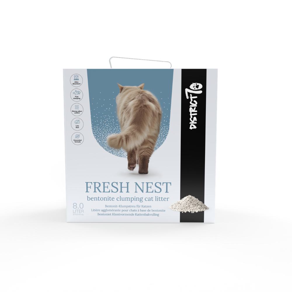 Fresh Nest witte bentoniet kattenbakvulling - 8 L