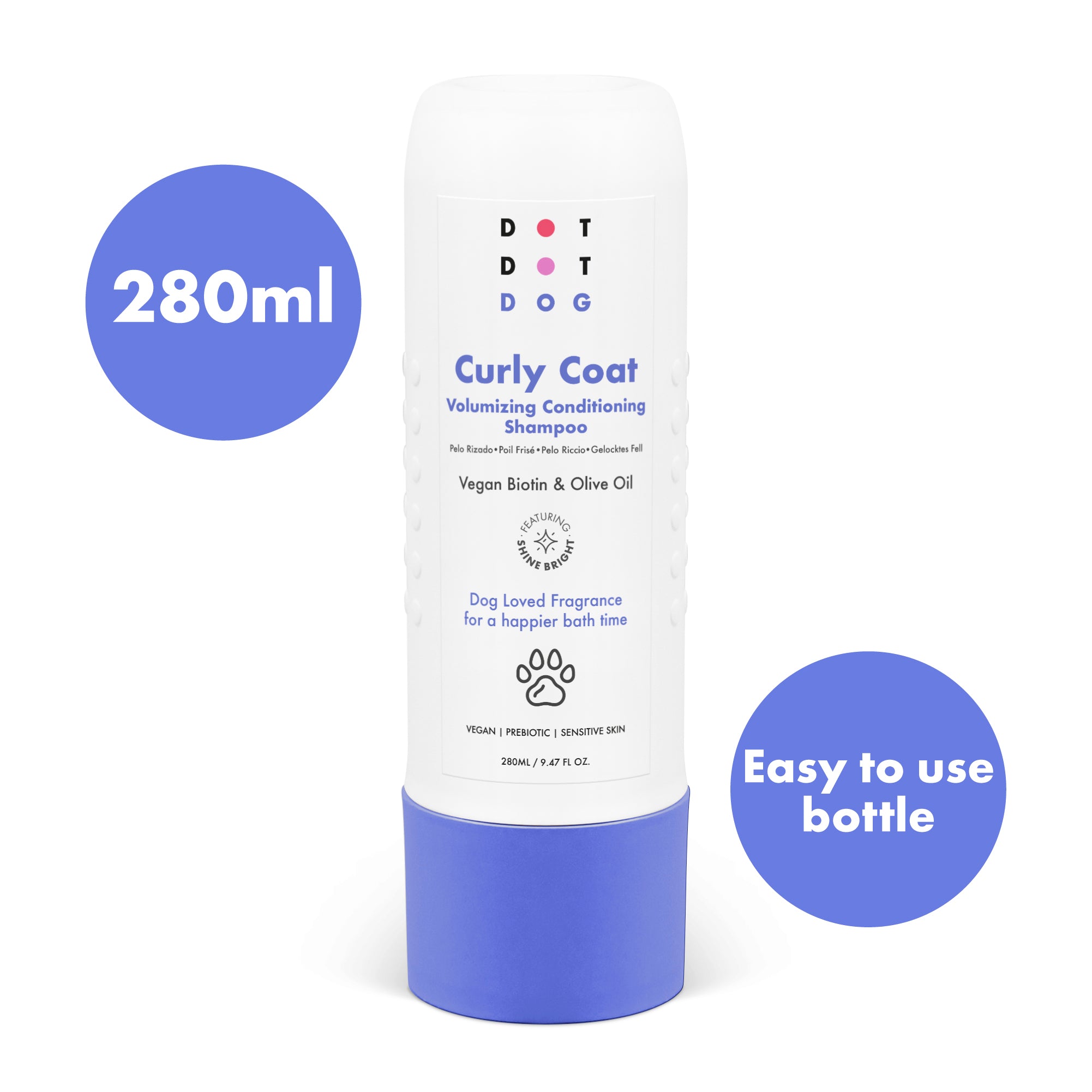 DotDotPet Curly Coat Conditioning Shampoo krulvachten shampoo 280 ml