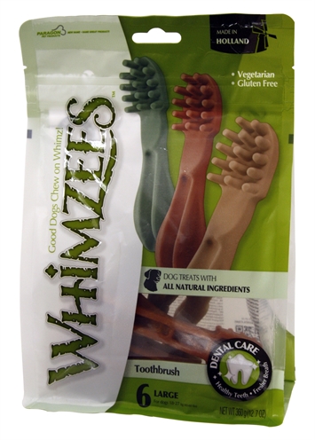 WHIMZEES Kauwsnack Tandenborstel Vegetarisch & Natuurlijk, Verwijdert Tandplak, Langdurig Kauwplezier - naturel - 14,5 cm / 6 stuks