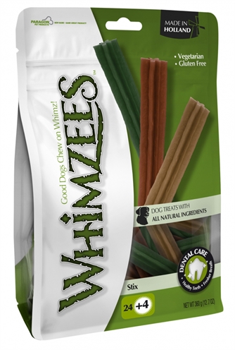 WHIMZEES Kauwstix STIX Vegetarisch - Reinigt tanden & langdurig kauwplezier - Naturel - 12 cm / 26 stuks