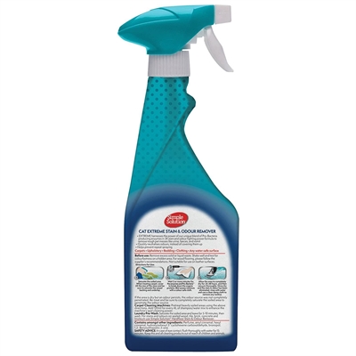 SIMPLE SOLUTION Stain & Odour Vlekverwijderaar Kat Extreme Pro-bacteriën neutraliseert geuren snel, effectief op oude en nieuwe vlekken - 750 ml