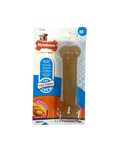 NYLABONE Puppy Chew Kipsmaak Zacht-taai Slijtvast - Naturel - <16kg