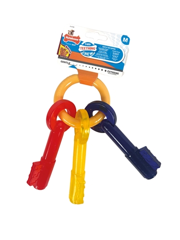 NYLABONE Bijtsleutels Puppy Chew Baconsmaak Hulp bij doorkomen & duurzaam nylon - Tot 16 kg