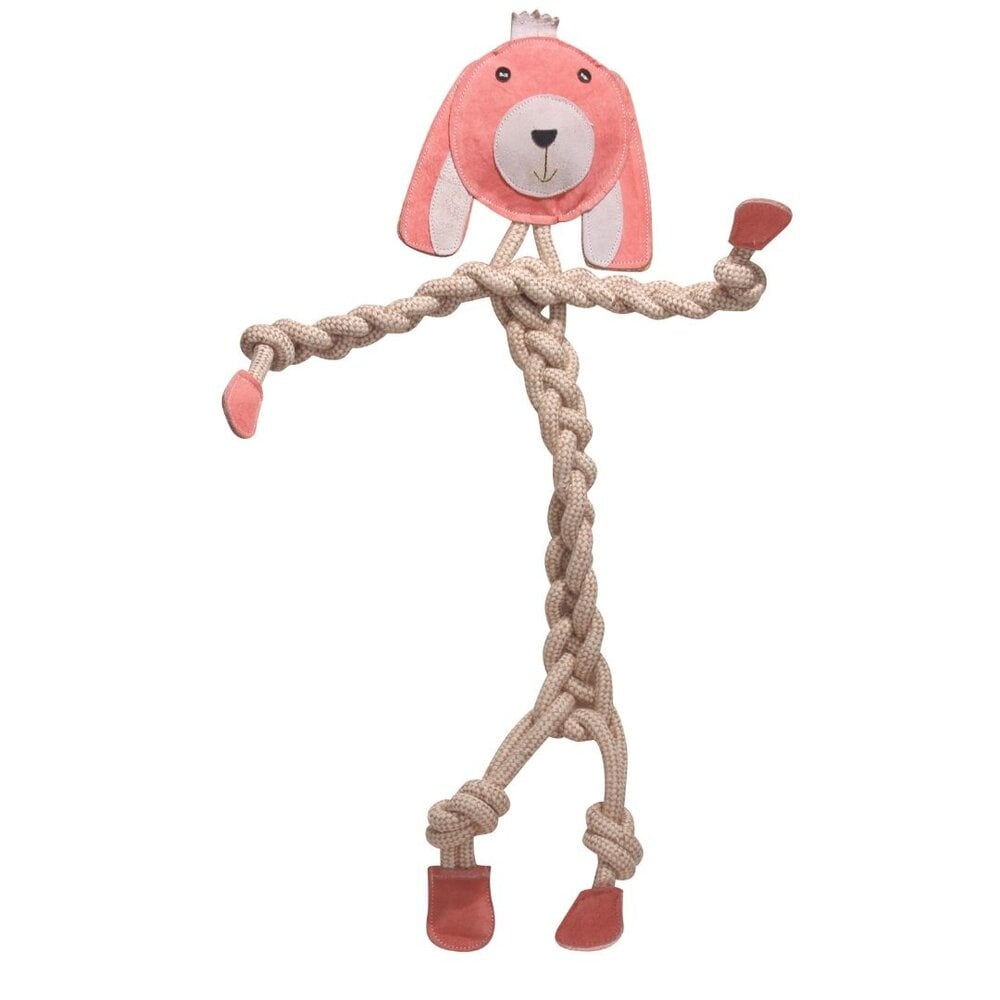 HuggleHounds® hondenspeeltje Rope Knotties™ Konijn L/XL – Natuurlijke materialen