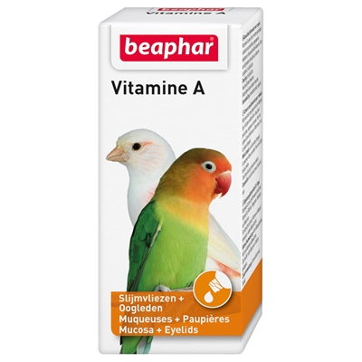BEAPHAR Vitamine A Vogelvitamine - Ondersteunt slijmvliezen, luchtwegen & darmgezondheid - 20 ml