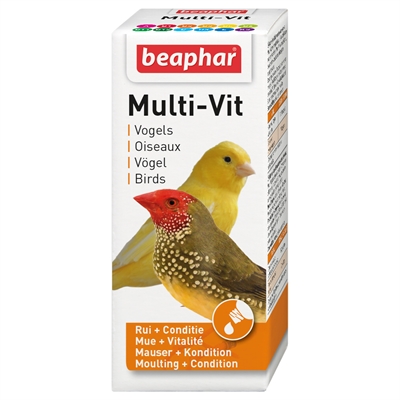BEAPHAR Aanvullend diervoer Multi-Vit - Versnelt rui, bevordert conditie, verhoogt zangprestaties - 20