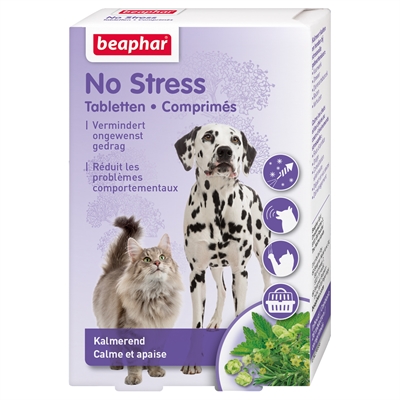BEAPHAR Tabletten No Stress Natuurlijk melisse & rozemarijn, niet versuffend - hond en kat - 20st