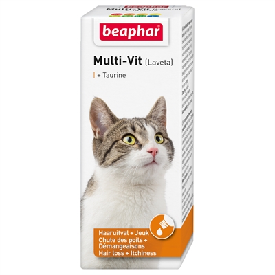 BEAPHAR Multivitamine druppels Multi-Vit Laveta Kat Huid & vacht + Taurine voor hart