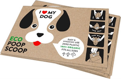 I LOVE MY DOG Hondenpoepzakje Bundel - Hygiënisch schepsysteem, 100% biologisch afbreekbaar, geschikt voor alle poepsoorten - Naturel - 10 st