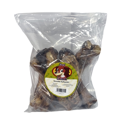 PETSNACK Hondensnack Gerookte Kalfspoten - 100% kalfspoot - Lang kauwplezier - 6 stuks