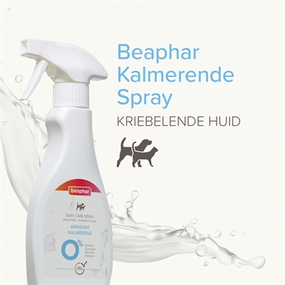 BEAPHAR Spray bij Jeuk huidverzorging voor honden & katten Aloe Vera, Teunisbloem- & Castor-olie - Verzacht & hydrateert