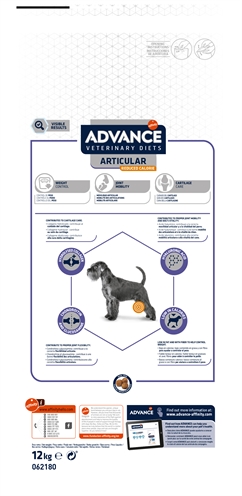 ADVANCE VETERINARY DIET Hondenvoer Articular Gewrichten Minder Calorieën - Glucosamine, Chondroïtine & Omega-3 - 12 kg