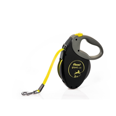 FLEXI Rollijn GIANT TAPE Dubbele rem & niet-volledig terughalend 8m - Neon/Zwart - tot 25 kg
