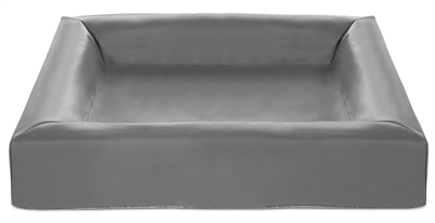 BIA Hondenmand Bia-4 Polyetherkern voor gewichtsverdeling opstaande rand & kunstleer schoonbaar - Grijs - 85x70x15 cm