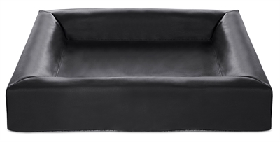 BIA Hondenmand Bia-4 Polyether kern voor gewichtsverdeling, opstaande rand, kunstleer makkelijk schoon te maken - Zwart - 85x70x15 cm