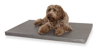 BIA Hondenmatras Bed Ligbed Polyetherkern voor juiste gewichtsverdeling, kunstleer makkelijk schoon - Grijs - 118x73 cm