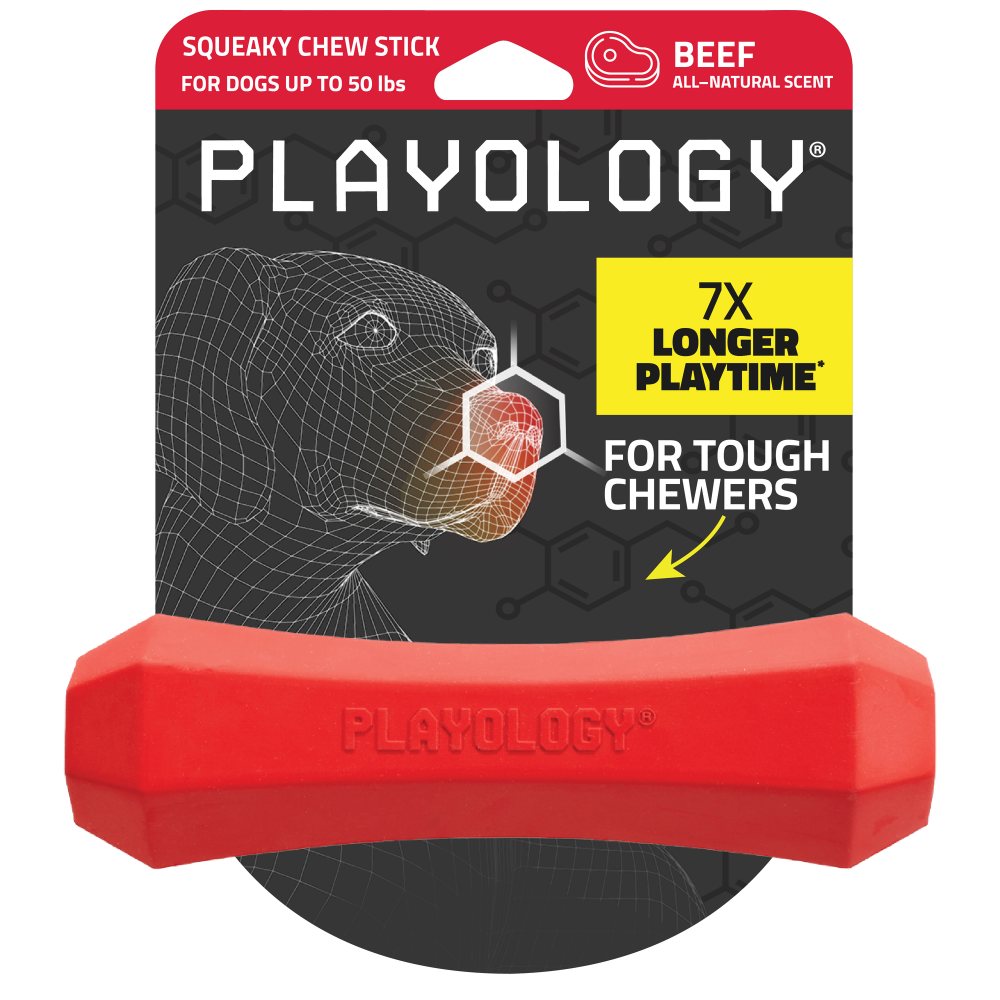 Playology Squeaky Chew Stick kauwspeeltje met pieper