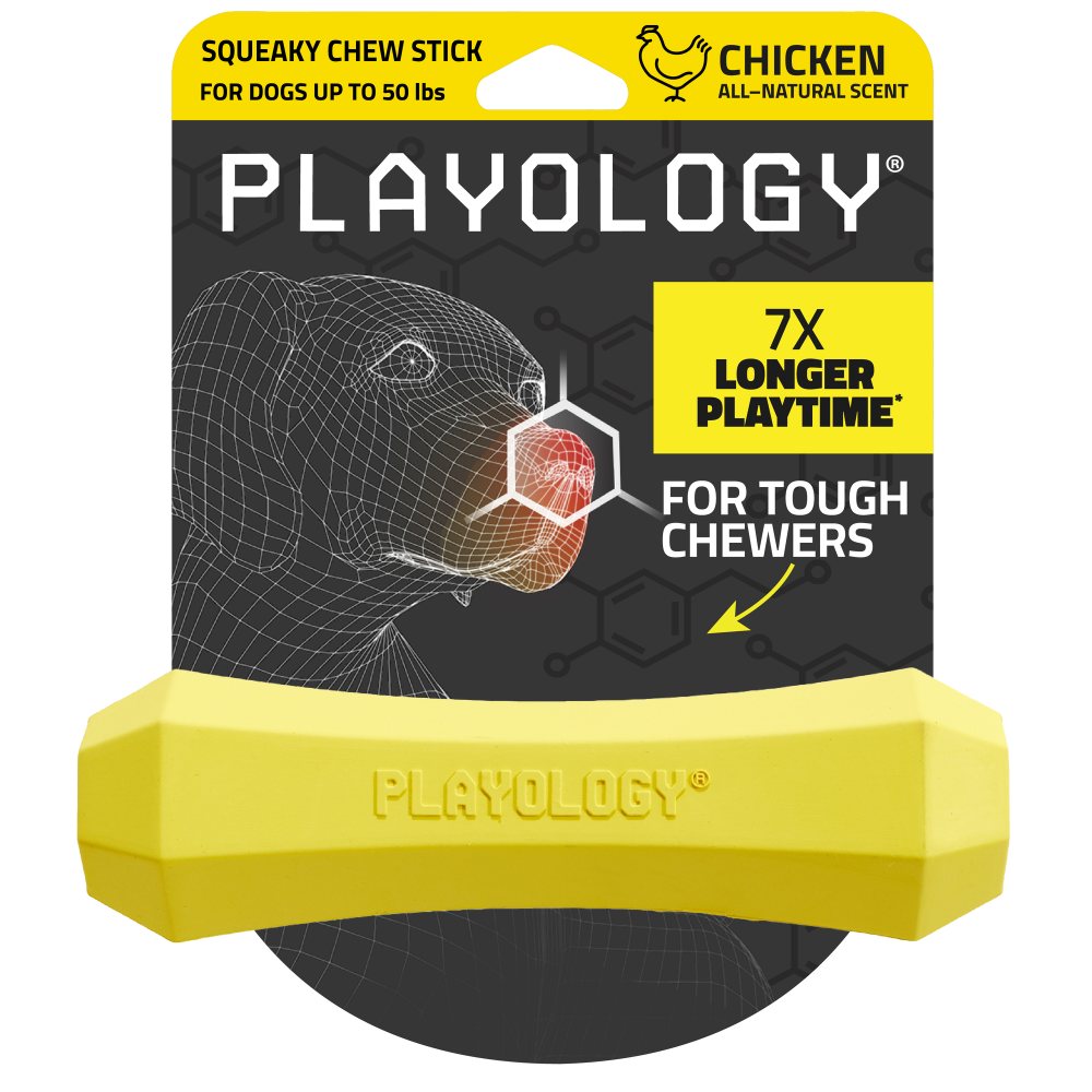 Playology Squeaky Chew Stick kauwspeeltje met pieper