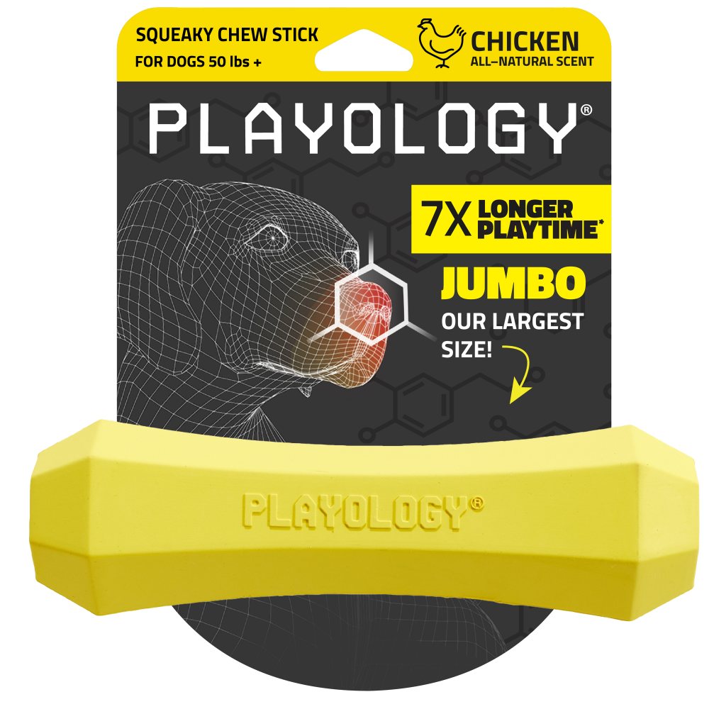 Playology Squeaky Chew Stick kauwspeeltje met pieper