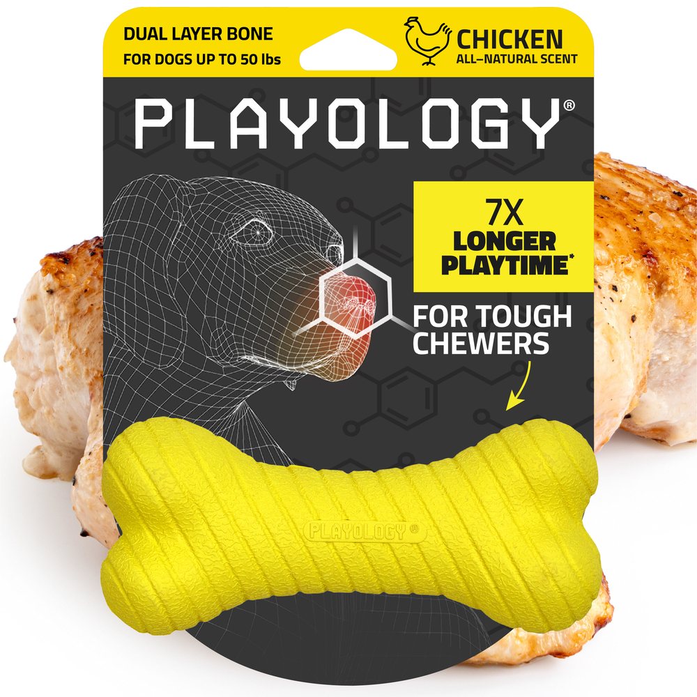 Playology Dual Layer Bone honden kauwspeeltje