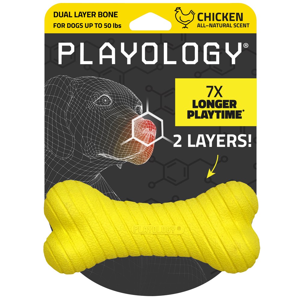 Playology Dual Layer Bone honden kauwspeeltje