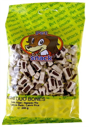 PETSNACK Hondensnack Botjes Duo Lam/Rijst Zachte kernvulling Beloningssnoep - 200 g (12 zakjes)