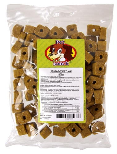 PETSNACK Hondensnack Semi-Moist Kip Zachte Frolicvorm, voor oudere honden - 10x500 g