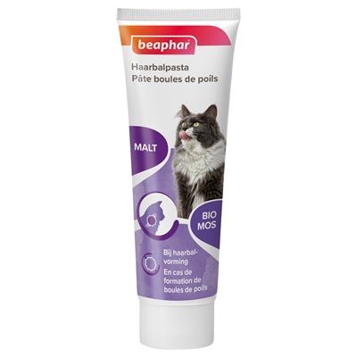 BEAPHAR Haarbalpasta Duo-Active Malt & Bio-MOS voorkomt haarballen en ondersteunt darmwerking - Donker/lichtbruin - 100 g