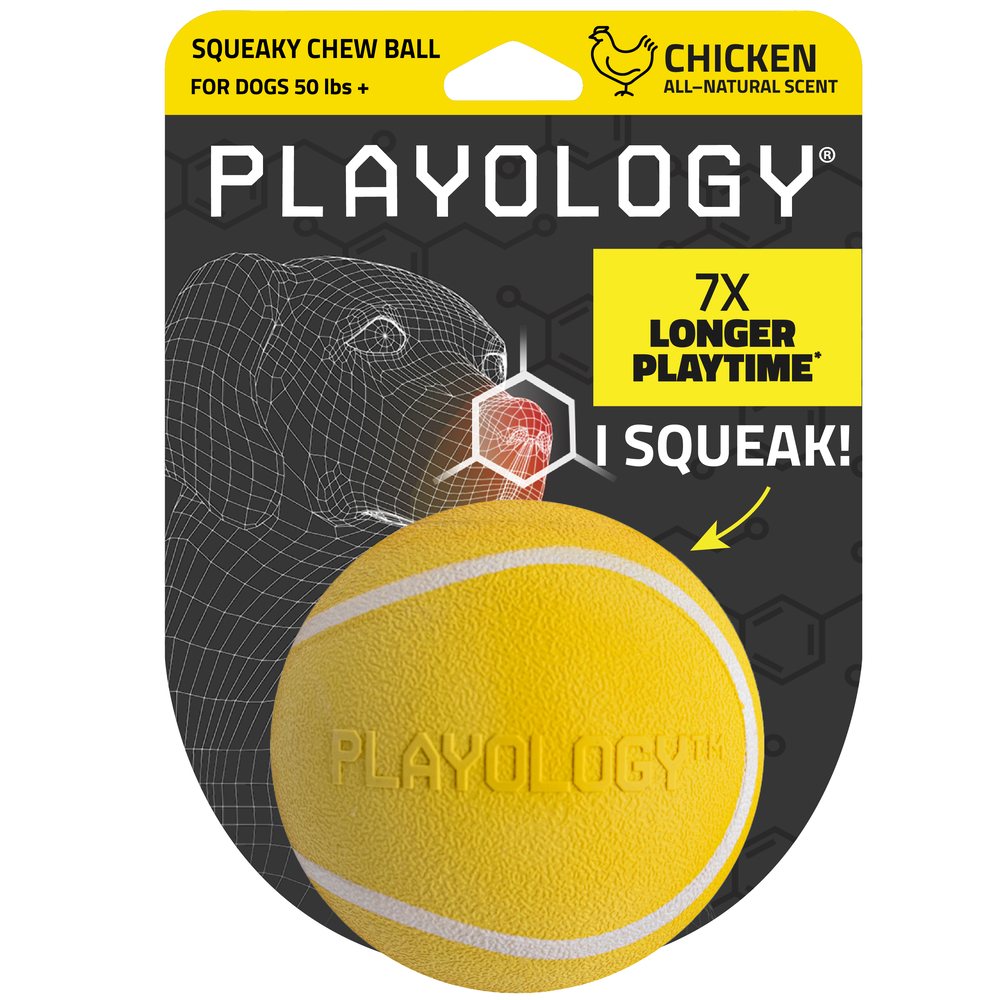 Playology Squeaky Chew Ball hondenbal met pieper