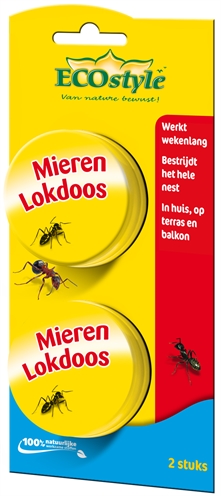 ECOSTYLE Mierenlokdoos LOXIRAN Nestbestrijding via werksters - Voor huis, terras & balkon - 2 stuks