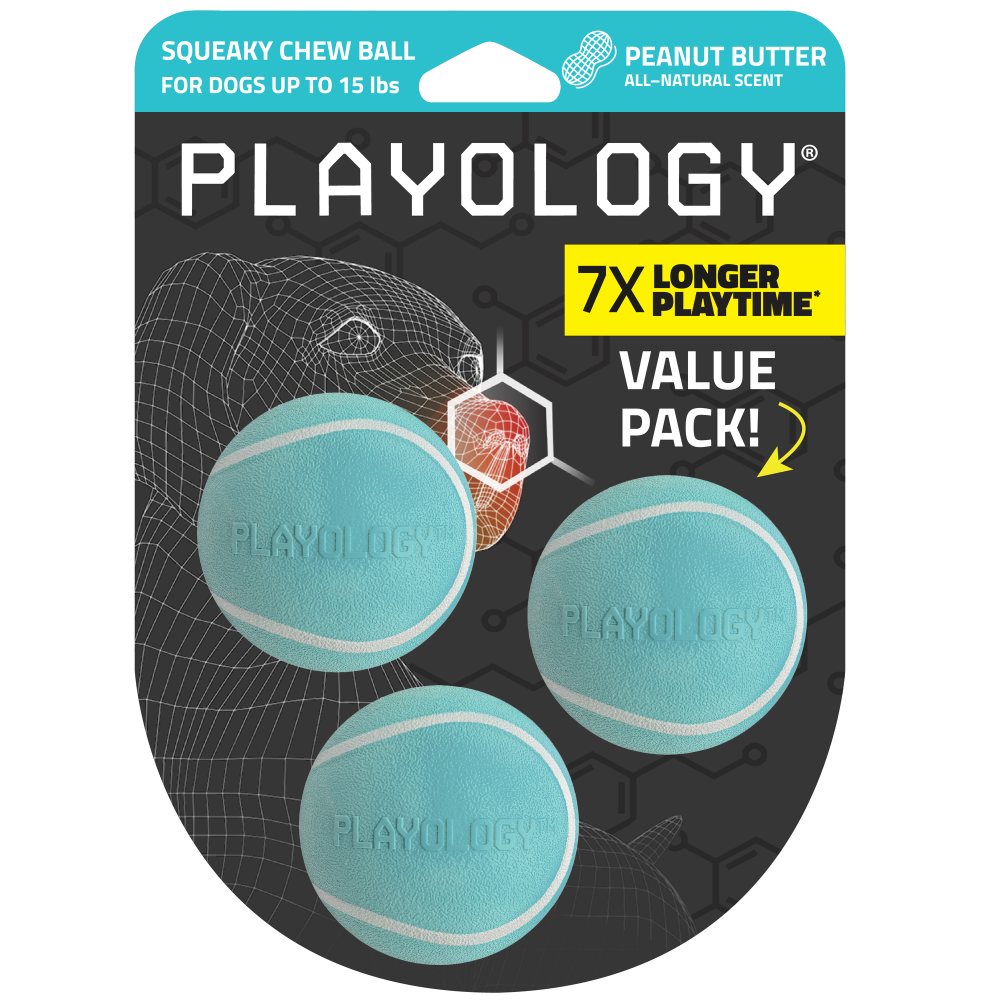 Playology Squeaky Chew Ball hondenbal met pieper