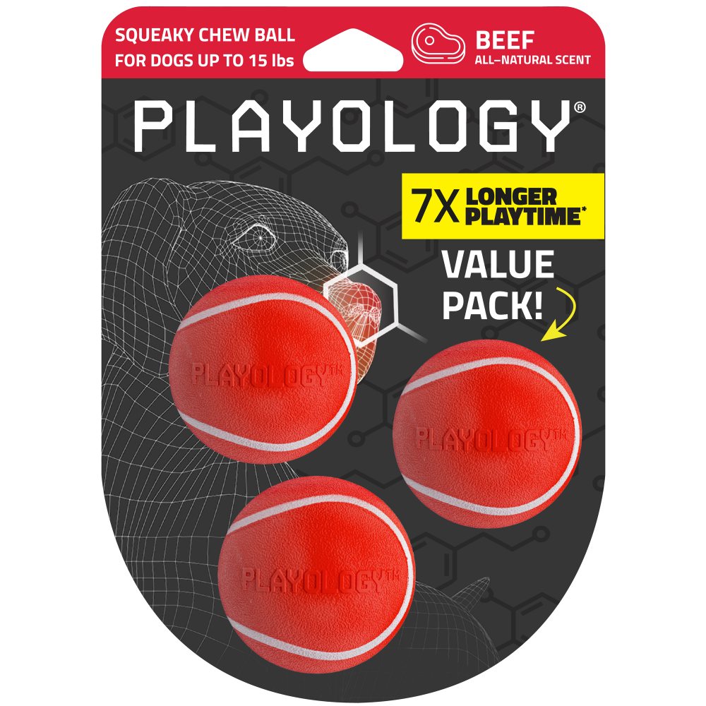 Playology Squeaky Chew Ball hondenbal met pieper