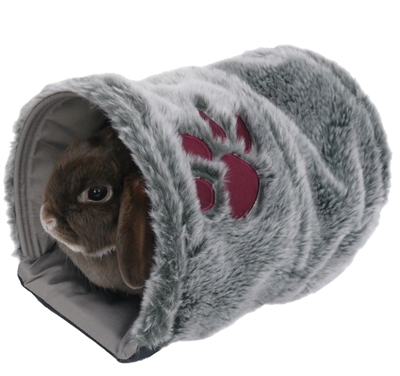 ROSEWOOD Pluche Tunnel SNUGGLES Tweezijdig inzetbaar, warm pluche binnenzijde, machinewasbaar 30°C - Grijs - 28x20 cm