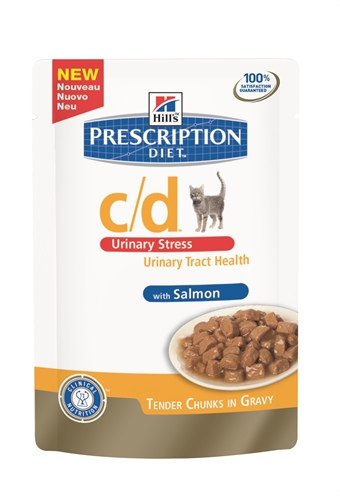 HILL'S PRESCRIPTION DIET Feline C/D Urinary Stress Natvoer Klinisch bewezen: struvietoplossing in 14 dagen, vermindert FIC-recidieven - Zalm - 85 g