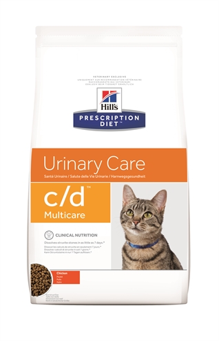 HILL'S PRESCRIPTION DIET Kattenvoer FELINE C/D MULTICARE Struvietstenen oplossen in 14 dagen - Caloriearm, L‑carnitine behoudt spiermassa - 1,5 kg