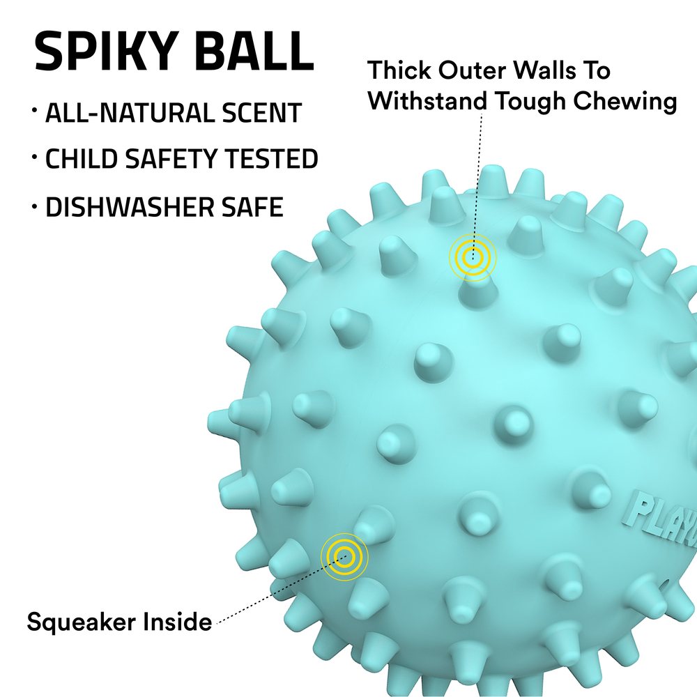 Spikey Squeaky Chew Ball - Peanut Butter - Medium
