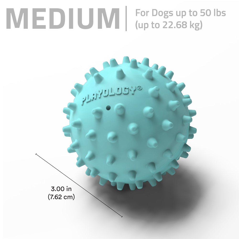 Spikey Squeaky Chew Ball - Peanut Butter - Medium
