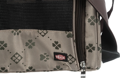 TRIXIE Hondendraagtas Maxima Uitklapbaar, gevoerde uitneembare bodemplaat & ventilatiegaas - Beige/Bruin - 54x33x32 cm